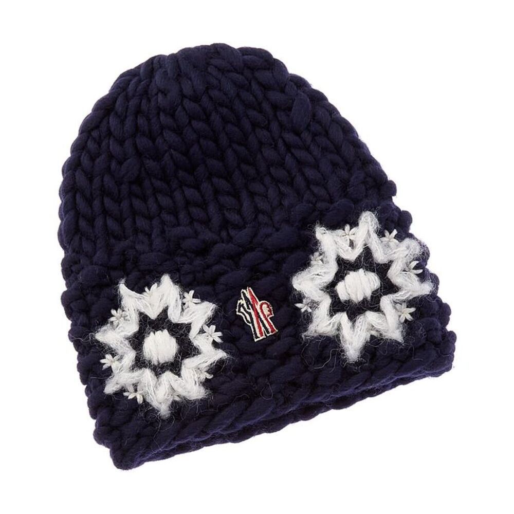 Moncler Womens Wool-Blend Beanie